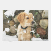 雪の子犬 キッチンタオル (横)