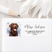 雪の子犬 – ラブラドール子犬 – 黒いラブラドール ラベル (インサイチュ)