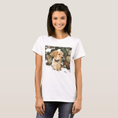 雪の子犬 Tシャツ (正面フル)
