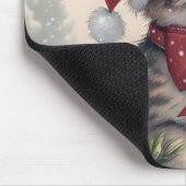 雪の子猫のクリスマスマウスパッド マウスパッド (コーナー)