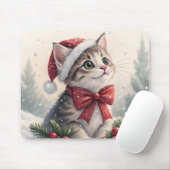 雪の子猫のクリスマスマウスパッド マウスパッド (マウス)