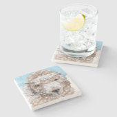 雪の子羊 ストーンコースター (横)