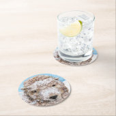 雪の子羊 ラウンドペーパーコースター (インサイチュ)