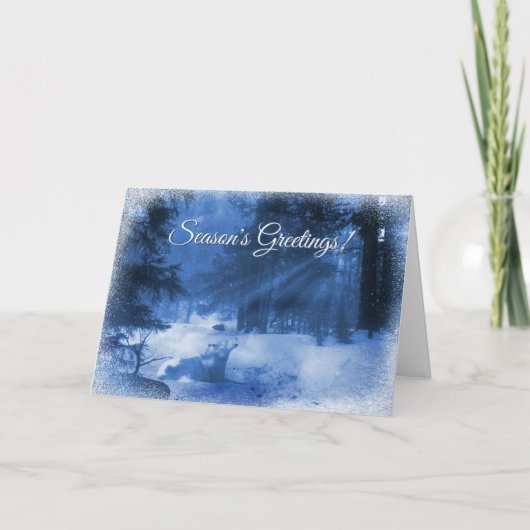 雪の季節のオオカミのカード シーズンカード (正面)