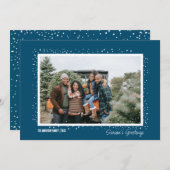 雪の季節のグリーティングファミリーフォトクリスマス 招待状 (正面/裏面)