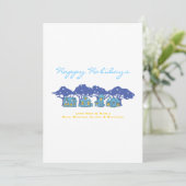 雪の季節のホリデー ファミリー グリーティング カード (スタンド正面)