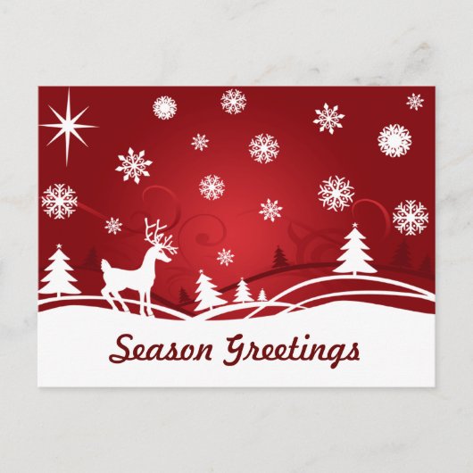 雪の季節の挨拶カード#2 ポストカード (正面)