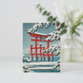 雪の宮島ハスイ川瀬新版画 ポストカード (スタンド正面)