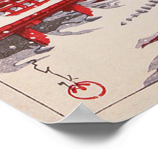 雪の宮島雪の宮島神社、川瀬蓮井 ポスター (角)