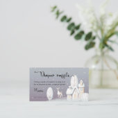 雪の家の赤ちゃんシャワーおむつラッフル エンクロージャーカード (スタンド正面)