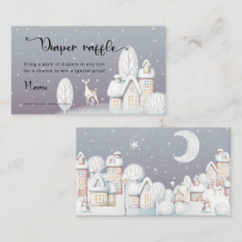 雪の家の赤ちゃんシャワーおむつラッフル エンクロージャーカード