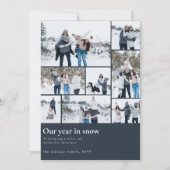 雪の家族のおもしろいクリスマス写真 シーズンカード (正面)