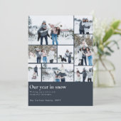 雪の家族のおもしろいクリスマス写真 シーズンカード (スタンド正面)