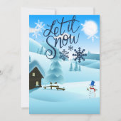 雪の家族のクリスマスホリデー シーズンカード (正面)