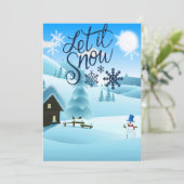 雪の家族のクリスマスホリデー シーズンカード (スタンド正面)