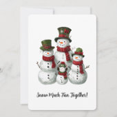 雪の家族の愛らしいマッチングハット&マフラー シーズンカード (正面)
