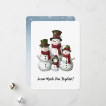 雪の家族の愛らしいマッチングハット＆マフラー