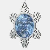 雪の家族グリーティングクリスマスオーナメント スノーフレークピューターオーナメント (右)