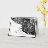 雪の小屋Notecards カード (黄色い花)