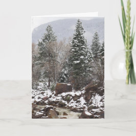 雪の小川のホリデーグリーティングカード シーズンカード