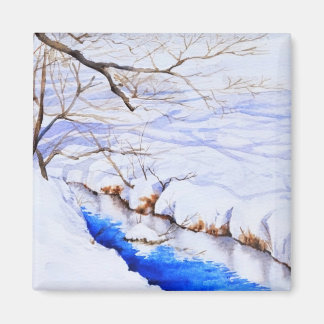 雪の小川 マグネット