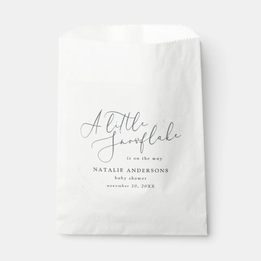 雪の少し冬の赤ちゃんシャワーのパーティーの好意 フェイバーバッグ (正面)