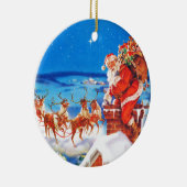 雪の屋上のサンタクロース セラミックオーナメント (右)