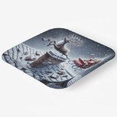 雪の屋根のトナカイのミスキャップ ペーパープレート (傾斜あり)