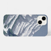雪の山々がピクセル化 iPhoneケース (裏面横)