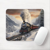 雪の山での列車 マウスパッド (マウス)