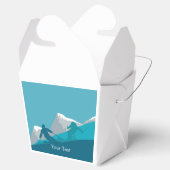 雪の山のアルパインスキーヤーパーソナライズされた フェイバーボックス (オープン)