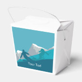 雪の山のアルパインスキーヤーパーソナライズされた フェイバーボックス (裏面サイド)