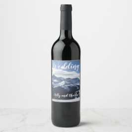 雪の山のシ結婚ーン ワインラベル