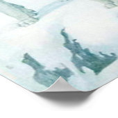 雪の山の上のサンベルナルズイラストレーション ポスター (角)