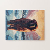 雪の山の中のチベットのマスティフ ジグソーパズル (横)