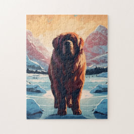 雪の山の中のチベットのマスティフ ジグソーパズル