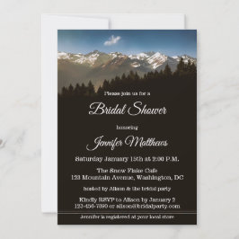 雪の山の冬のブライダルシャワーへの招待 招待状