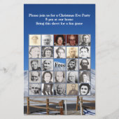 雪の山の家族の名前と写真ビンゴゲーム 便箋 (裏面)