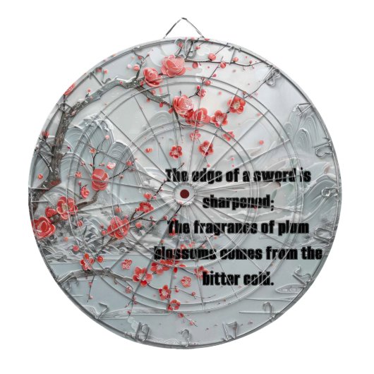 雪の山の梅絵を描の花 ダーツボード (正面)