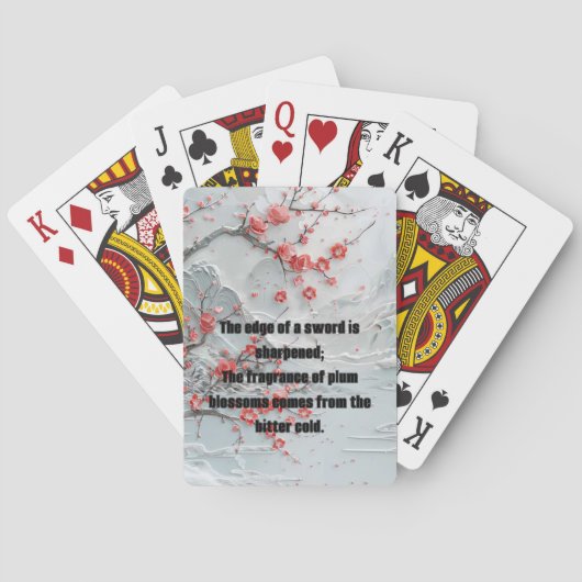 雪の山の梅絵を描の花 トランプ (裏面)