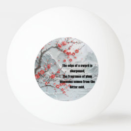 雪の山の梅絵を描の花 卓球ボール