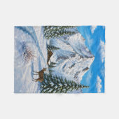 雪の山の谷のブランケット フリースブランケット (正面(横))