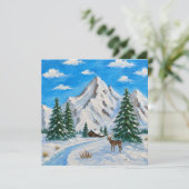 雪の山の谷間 フラットカード シーズンカード (スタンド正面)