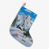 雪の山の谷 スモールクリスマスストッキング (正面 (吊り時))