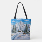 雪の山の谷 トートバッグ (裏面)
