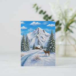 雪の山の谷 ポストカード