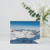 雪の山の風景はがき。スイス ポストカード (スタンド正面)