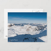雪の山の風景はがき。スイス ポストカード (正面/裏面)