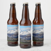 雪の山の風景パーソナライズされた ビールラベル (ボトル)