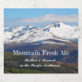 雪の山の風景パーソナライズされた ビールラベル (シングルラベル)